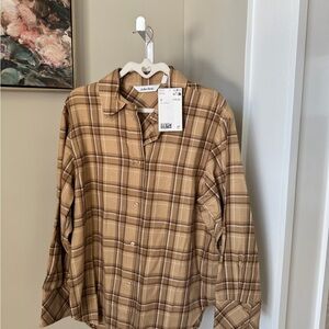 Brown Plaid Women’s Flannel Shirt